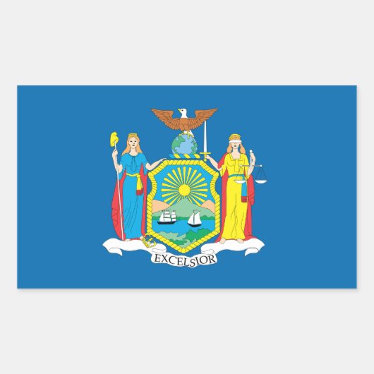 Sticker Rectangulaire Drapeau NEW YORK - (Devant)