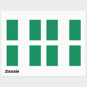 Sticker Rectangulaire Drapeau Nigéria/Nigéria (Feuille)