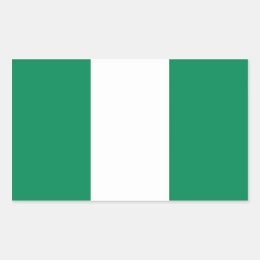 Sticker Rectangulaire Drapeau Nigéria/Nigéria (Devant)
