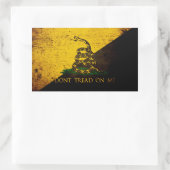 Sticker Rectangulaire Drapeau noir Anarcho Gadsden (Sac)