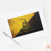 Sticker Rectangulaire Drapeau noir Anarcho Gadsden (Enveloppe)