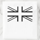 Sticker Rectangulaire Drapeau noir & blanc classique Union Jack British (Sac)
