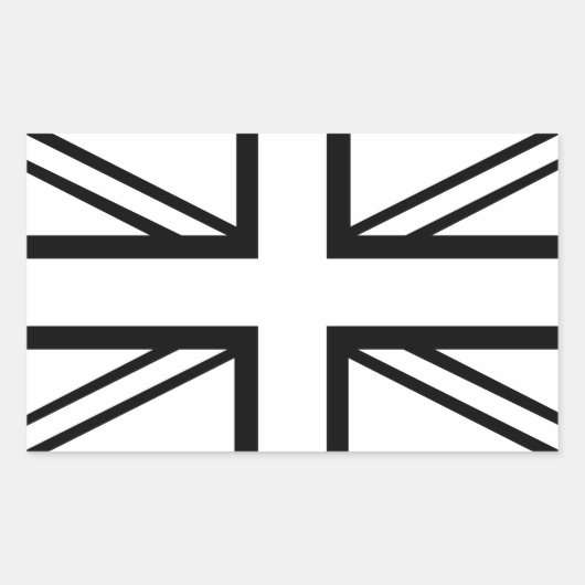 Sticker Rectangulaire Drapeau noir & blanc classique Union Jack British (Devant)