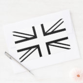 Sticker Rectangulaire Drapeau noir & blanc classique Union Jack British (Enveloppe)