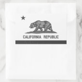Sticker Rectangulaire Drapeau noir et blanc de la Californie (Sac)