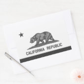 Sticker Rectangulaire Drapeau noir et blanc de la Californie (Enveloppe)