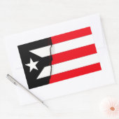 Sticker Rectangulaire Drapeau noir et blanc de l'indépendance de Porto R (Enveloppe)