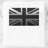 Sticker Rectangulaire Drapeau noir et gris argenté Union (Sac)
