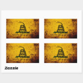 Sticker Rectangulaire Drapeau noir Grunge Gadsden (Feuille)