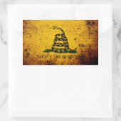 Sticker Rectangulaire Drapeau noir Grunge Gadsden (Sac)