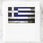 Sticker Rectangulaire Drapeau noir Grunge Grèce (Sac)