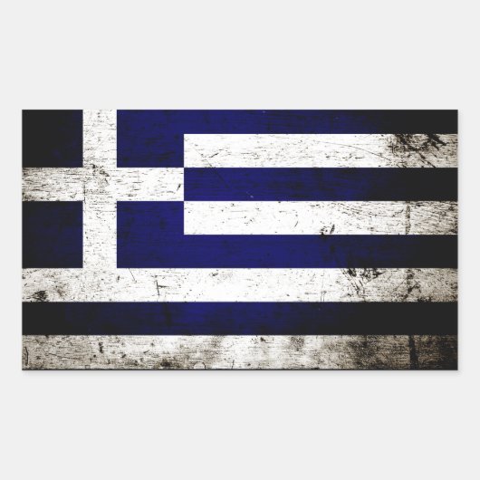 Sticker Rectangulaire Drapeau noir Grunge Grèce (Devant)
