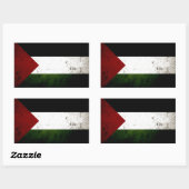 Sticker Rectangulaire Drapeau noir Grunge Palestine (Feuille)