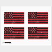 Sticker Rectangulaire Drapeau noir rouge (Feuille)