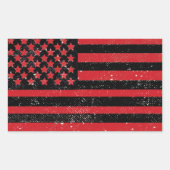 Sticker Rectangulaire Drapeau noir rouge (Devant)