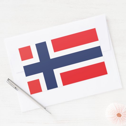 STICKER RECTANGULAIRE DRAPEAU NORVÈGE (Enveloppe)