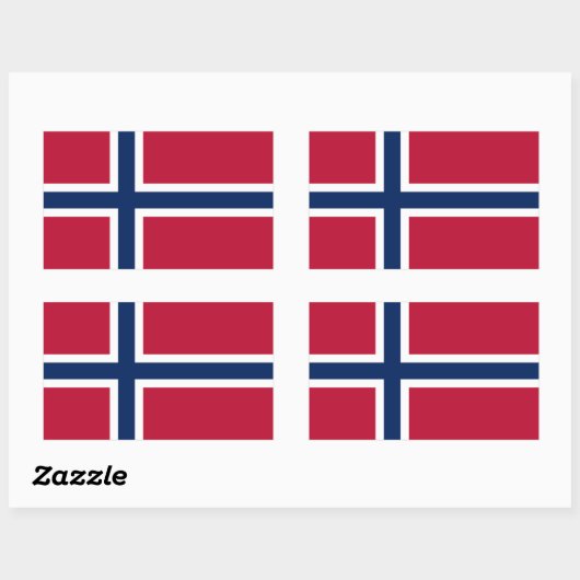 Sticker Rectangulaire Drapeau norvégien (Feuille)