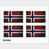 Sticker Rectangulaire Drapeau norvégien noir Grunge (Feuille)