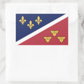 Sticker Rectangulaire Drapeau (officieux) de Metairie, Louisiane (Sac)