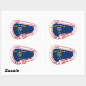 Sticker Rectangulaire Drapeau Oregon Escalade carabiner (Feuille)