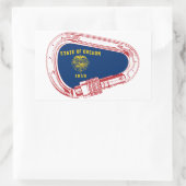 Sticker Rectangulaire Drapeau Oregon Escalade carabiner (Sac)