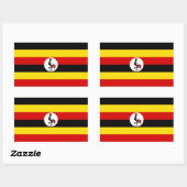 Sticker Rectangulaire Drapeau Ouganda/Ouganda (Feuille)