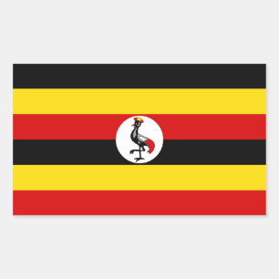 Sticker Rectangulaire Drapeau Ouganda/Ouganda