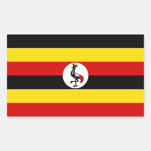 Sticker Rectangulaire Drapeau Ouganda/Ouganda (Devant)