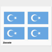 Sticker Rectangulaire Drapeau Ourghour du Turkestan oriental (Feuille)