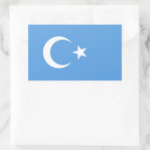 Sticker Rectangulaire Drapeau Ourghour du Turkestan oriental (Sac)
