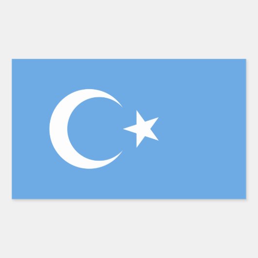 Sticker Rectangulaire Drapeau Ourghour du Turkestan oriental (Devant)