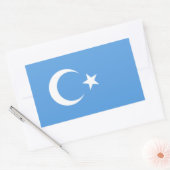 Sticker Rectangulaire Drapeau Ourghour du Turkestan oriental (Enveloppe)