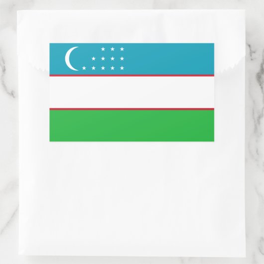 Sticker Rectangulaire Drapeau ouzbek/ouzbek/ouzbek (Sac)