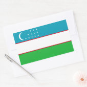 Sticker Rectangulaire Drapeau ouzbek/ouzbek/ouzbek (Enveloppe)