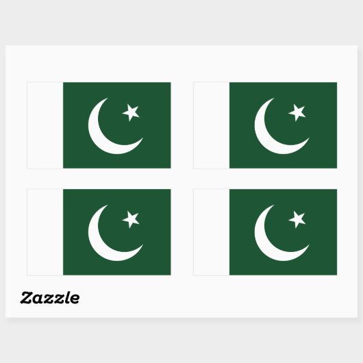 Sticker Rectangulaire Drapeau pakistanais (Feuille)