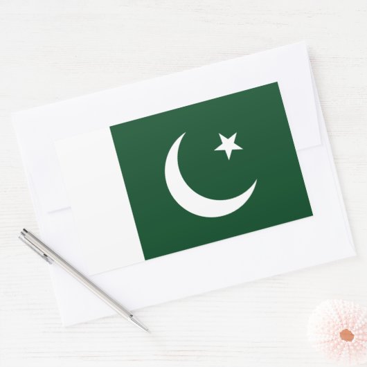 Sticker Rectangulaire Drapeau pakistanais (Enveloppe)