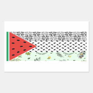 Sticker Rectangulaire Drapeau palestinien