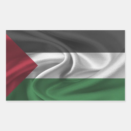 Sticker Rectangulaire Drapeau palestinien (Devant)