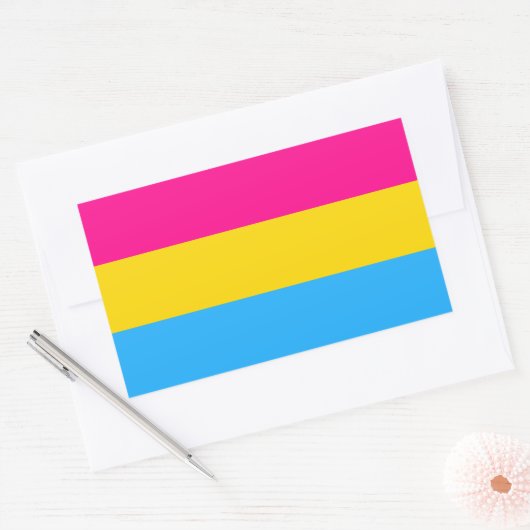 STICKER RECTANGULAIRE "DRAPEAU PANSEXUAL DE FIERTÉ " (Enveloppe)