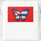 Sticker Rectangulaire Drapeau papillon cubain en rouge (Sac)