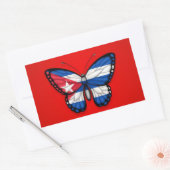 Sticker Rectangulaire Drapeau papillon cubain en rouge (Enveloppe)