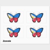 Sticker Rectangulaire Drapeau papillon philippin (Feuille)