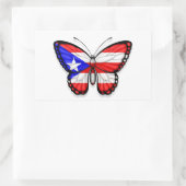 Sticker Rectangulaire Drapeau papillon Porto Rico (Sac)