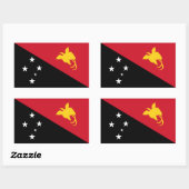 Sticker Rectangulaire Drapeau Papouasie-Nouvelle-Guinée (Feuille)