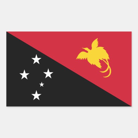 Sticker Rectangulaire Drapeau Papouasie-Nouvelle-Guinée (Devant)