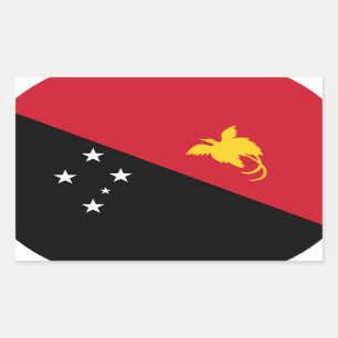 Sticker Rectangulaire Drapeau Papouasie-Nouvelle-Guinée