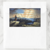 Sticker Rectangulaire Drapeau paradisiaque américain Lever de soleil Wil (Sac)