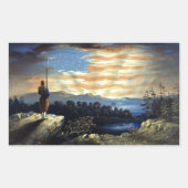 Sticker Rectangulaire Drapeau paradisiaque américain Lever de soleil Wil (Devant)