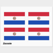 Sticker Rectangulaire Drapeau Paraguay/Paraguay (Feuille)