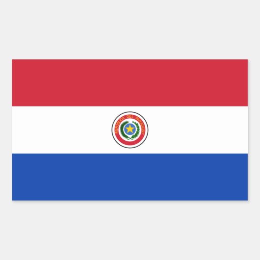 Sticker Rectangulaire Drapeau Paraguay/Paraguay (Devant)